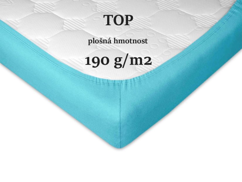 Jersey prostěradlo 100x220 EXCLUSIVE světle tyrkysové 