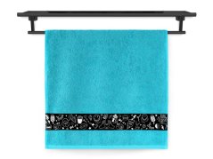 Froté ručník 50x100 NORA TISK 450g Stylový design tyrkysový