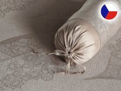 Dekorační povlak na polštář válec 15x35 EXCELLENT ORNELLA Amélia krajkové květy hnědé