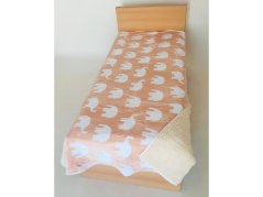 Luxusní deka s beránkem 140x200 mikroflanel TISK Sloni