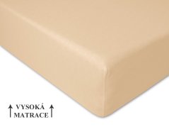 Jersey prostěradlo na vysokou matraci 140x200 EXTRA Světle béžové