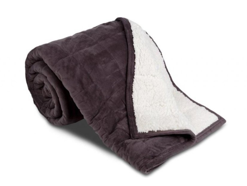 Prošívaná deka Ovečka 590g antracit/bílá 150x200