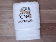Luxusní dárkové balení osušky Znamení Kozoroh bílá/hnědá