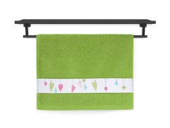 Malý ručník 30x50 RUJANA 400g Barevná srdíčka zelená
