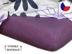 Froté prostěradlo na vysokou matraci 90x200 EXCLUSIVE Purpur