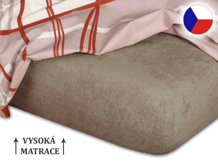 Froté prostěradlo na vysokou matraci 180x200 EXCLUSIVE Opál