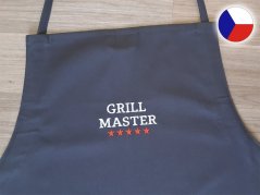 Zástěra pro muže s výšivkou šedá 72x100 GRILL MASTER HVĚZDY 