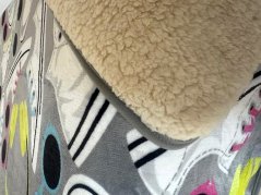 Luxusní deka s beránkem 140x200 mikroflanel TISK Kecky šedé