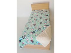 Luxusní deka s beránkem 140x200 mikroflanel TISK Kočky a balónky