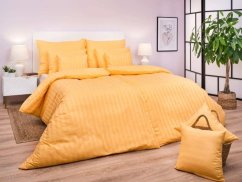 Damaškové povlečení Atlas grádl proužek 2,5 cm 70x90, 140x200 okr