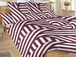 Bavlněné povlečení 140x200, 70x90 KOMFORT Zebra bordó