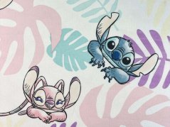 Dětské bavlněné prostěradlo s potiskem 90x200 Lilo a Stitch leaves