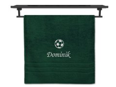 Ručník se jménem NA PŘÁNÍ tmavě zelený 50x100 Fotbalový míč