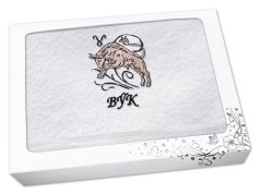 Luxusní dárkové balení ručníku Znamení Býk bílá/hnědá