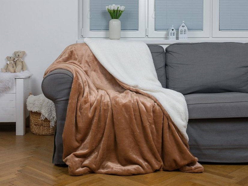 Luxusní deka OVEČKA 150x200 Hladká čokoládová