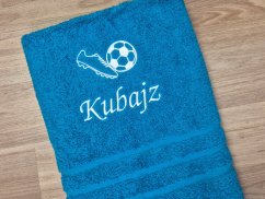 Ručník se jménem NA PŘÁNÍ azur 50x100 Kopačka a míč
