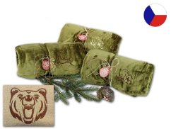 Luxusní deka pro myslivce SLEEP WELL 150x200 khaki 300g Medvěd