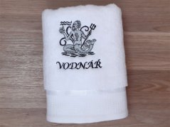 Luxusní dárkové balení ručníku Znamení Vodnář bílá/šedá