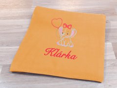 Dětská deka se jménem NA PŘÁNÍ 75x100 Slůně losos