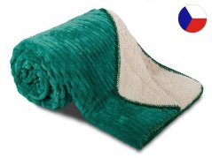 Luxusní deka z mikrovlákna OVEČKA 150x200 Manžestr smaragdová 520g