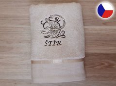 Luxusní dárkové balení osušky Znamení Štír béžová/hnědá