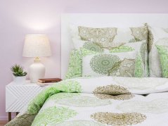 Krepové povlečení prodloužené KOMFORT Magic světle zelená 70x90, 140x220