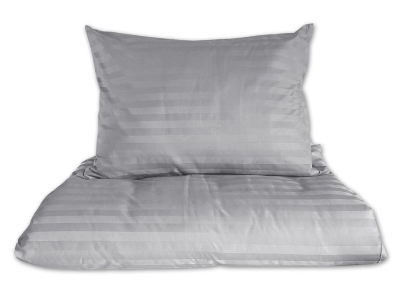 Damaškový povlak na polštář 40x40 Atlas grádl proužek šedý 2 cm