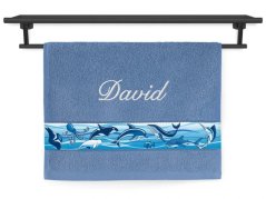 Dětský ručník se jménem NA PŘÁNÍ 30x50 Kamarádi z moře středně modrá