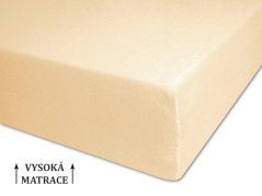 Prostěradlo froté na vysokou matraci 90x200 světle béžové