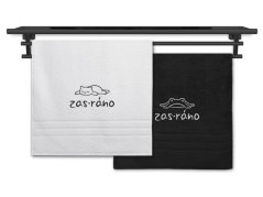 Set osušek Zas ráno kočka bílá a žabák černý