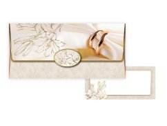 Svatební obálka na peníze pro novomanžele Zlatá lilie