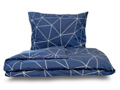 Povlečení bavlna EXCLUSIVE 2x 70x90, 220x200 Grid modré