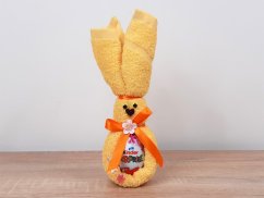 Malý velikonoční zajíček z ručníku Sofie žlutý + vajíčko s překvapením