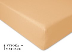 Jersey prostěradlo na vysokou matraci 100x200 EXTRA Pískové