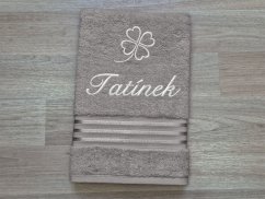 Osuška TATÍNEK se čtyřlístkem 70x140 linie tmavě šedá