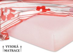 Jersey prostěradlo na vysokou matraci 180x200x25 EXCLUSIVE Pudrové