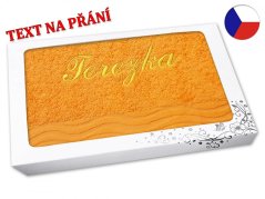 Dárkové balení ručníku SE JMÉNEM NA PŘÁNÍ oranžový