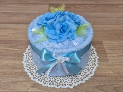 Malý dort z ručníku Rujana světle modrá