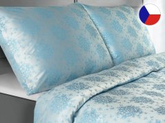 Damaškové povlečení EXCELLENT 70x90, 140x200 DIAMANT Kytky hortenzie azur