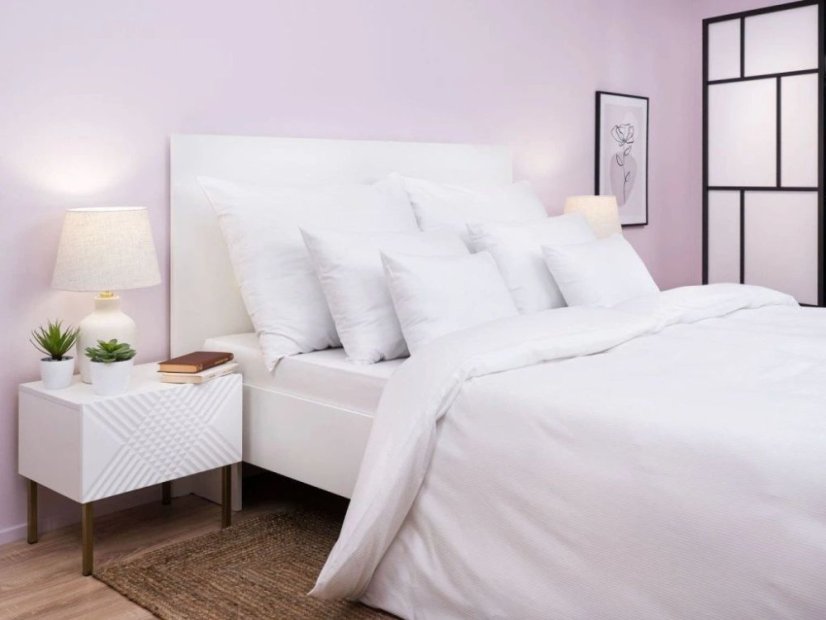 Hotelové povlečení Atlas grádl bílý proužek 2 mm 2x 70x90, 240x200