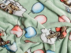 Luxusní deka s beránkem 140x200 mikroflanel TISK Kočky a balónky