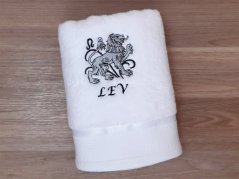 Luxusní dárkové balení ručníku Znamení Lev bílá/šedá
