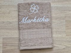 Ručník se jménem ratanika tmavě béžová 50x100 Čtyřlístek