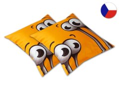 Saténový dekorační polštářek 40x40 GEON Šneci oranžová