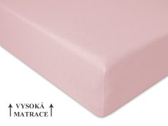 Jersey prostěradlo na vysokou matraci 160x200 EXTRA Světle růžové