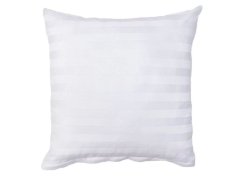 Damaškový dekorační polštářek 40x40 Atlas grádl bílý proužek 2 cm