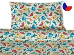 Luxusní dětské povlečení do postýlky 40x60, 90x135 GEON Dinosauři pytlovina