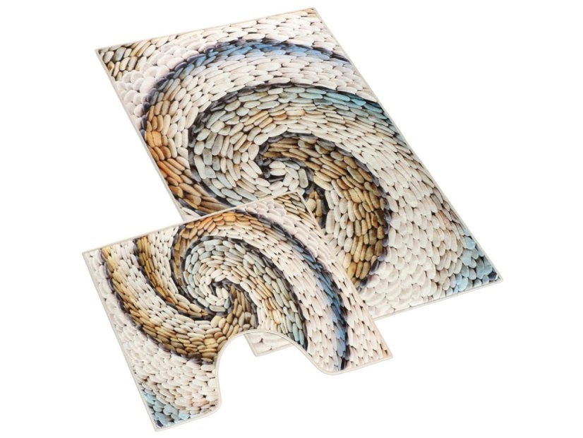 Koupelnová sada předložek 3D Oblázky béžové