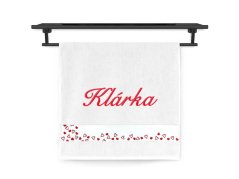 Ručník se jménem NA PŘÁNÍ 50x100 Srdíčka bílá