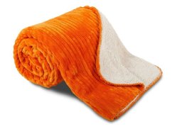 Luxusní deka z mikrovlákna OVEČKA 150x200 Manžestr rezavá 520g